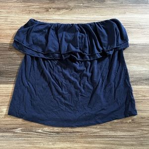 Lilly Pulitzer Navy Strapless Blouse Size Large